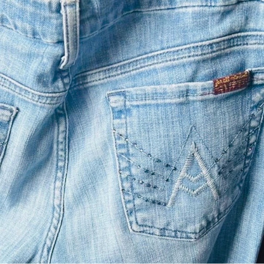 7 For All Mankind A Pocket Bootcut Embellished Stretch Denim Jeans Size 29